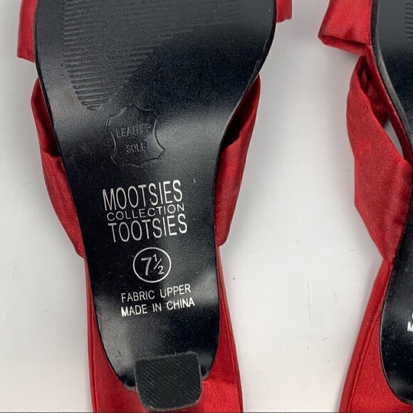 Mooties Tootsies collection heels size 7.5 deep crimson red satin formal - Picture 7 of 12